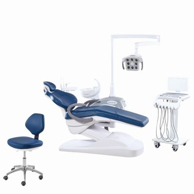 Grey Color Dental Treatment Chair Unit Mobile Instrument Tray Design Dental Chair With Memories