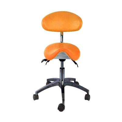 5 Universal Wheels Dentist Stool Green Color Metal Base Dentist Saddle Chair