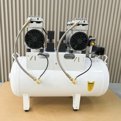 ضاغط مضخة فراغ أسنان 1100W 60L ضاغط هواء مزدوج أسنان OEM / ODM