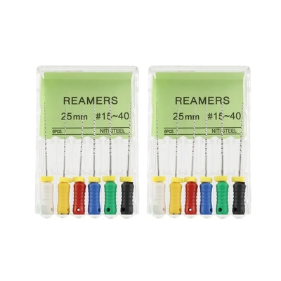 ملفات الأسنان عالية الجودة مضمونة الاستخدام اليدوي 25 مم #15-40 مبردات أسنان من الفولاذ المقاوم للصدأ