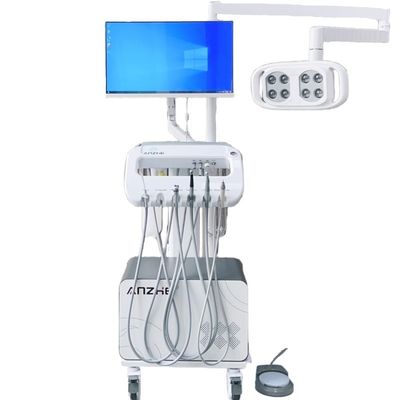 عربة وحدة الأسنان المتنقلة المهنية للطب البيطري وحدة توربين الأسنان مع ضاغط الهواء علاج الحيوانات الأليفة عربة نقل