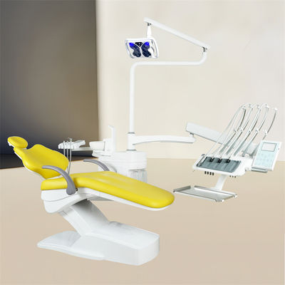 وحدة كرسي الأسنان المثبتة في الأعلى مع وظيفة تبييض الأسنان، ضوء التشغيل، جلد PU فاخر، وحدة علاج الأسنان