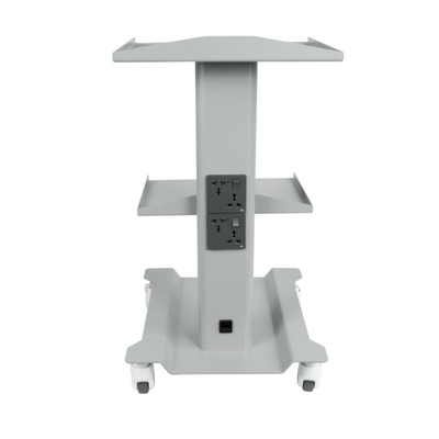 عربة ترولي متحركة لأثاث عيادة الأسنان مع تصميم بلون صينية من ثلاث طبقات عربة متحركة من الفولاذ المقاوم للصدأ مع مقبس مدمج