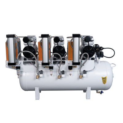 ضاغط هواء أسنان 220 فولت معدات أسنان خالية من الزيت وغير ملوثة ضاغط هواء صامت مع مجفف