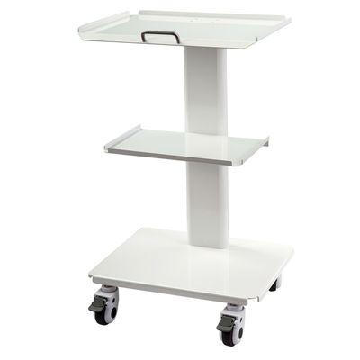 عربة أدوات متحركة بيضاء اللون مع مقبس من مصنع فوشان لمعدات طب الأسنان، عربة متحركة طبية من 3 طبقات من الفولاذ المقاوم للصدأ