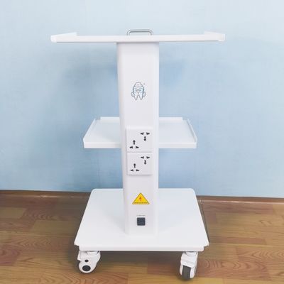عربة أدوات عيادة الأسنان المتنقلة عربة أسنان متنقلة مع عجلة دوارة مكبح ومقبس مدمج عربة محمولة لطب الأسنان