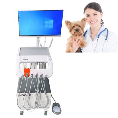 طاولة عمل أسنان متنقلة لمعدات العلاج البيطري العناية بأسنان الحيوانات عربة أسنان متنقلة