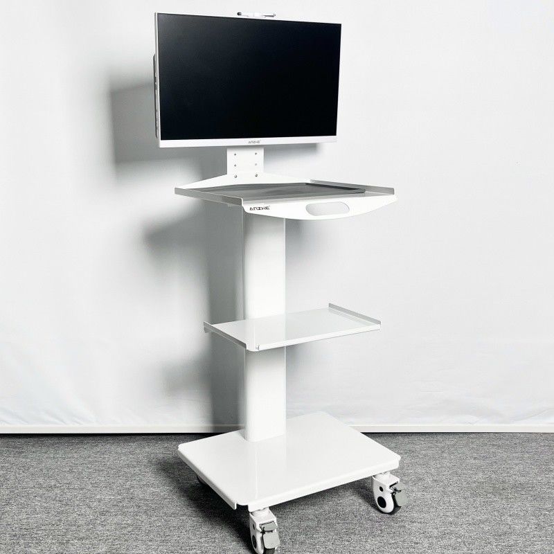 عربة تمريض متنقلة ماسح فموي عربة تمريض أسنان متنقلة بيضاء اللون مع مأخذ طاقة عربة مختبر متنقلة متعددة الوظائف