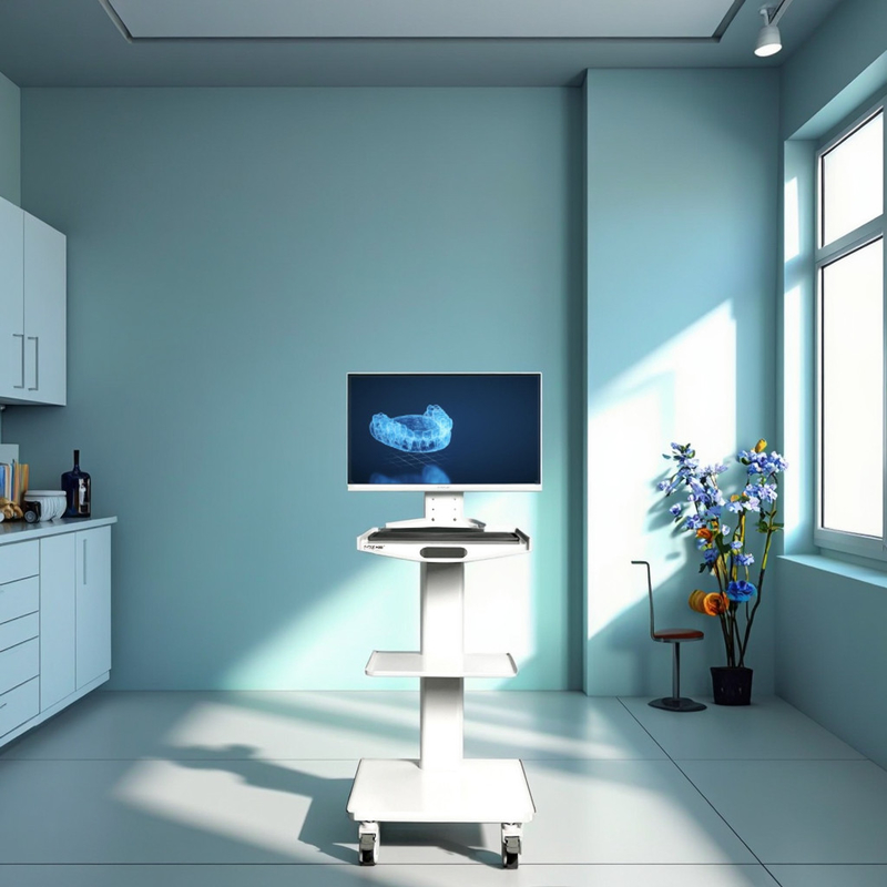 مستشفى المسح الفموي عربة التمريض المتنقلة 3 طبقة عربة الأسنان عربة متحركة من الفولاذ المقاوم للصدأ مع فتحة مدمجة