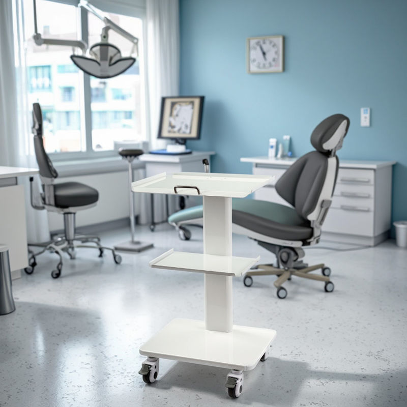 عربة أدوات عيادة الأسنان المتنقلة عربة أسنان متنقلة مع عجلة دوارة مكبح ومقبس مدمج عربة محمولة لطب الأسنان