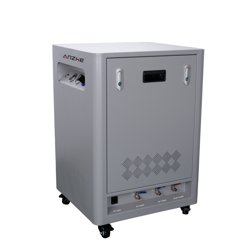 ضاغط هواء صامت خالٍ من الزيت للعيادات المتنقلة مع خزانة عازلة للصوت، مضخة تفريغ هواء للأسنان بقدرة 550 واط