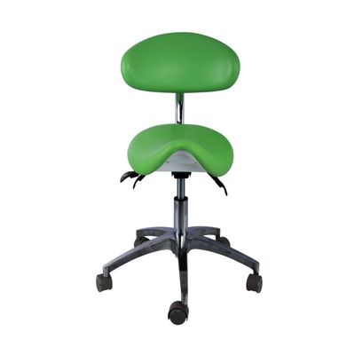 سعر جيد 5 Universal Wheels Dentist Stool Green Color Metal Base Dentist Saddle Chair الانترنت