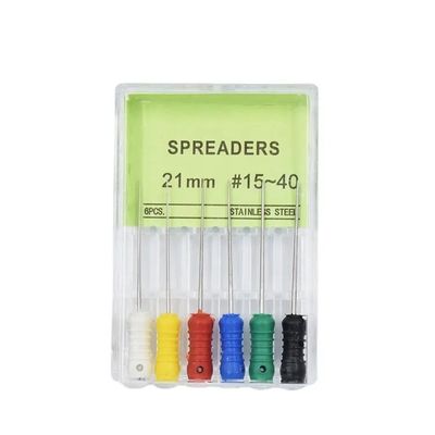 Endodontic Dental Tapered Finger Spreaders 21/25mm Stainless Steel Hand Use Endo Root Canal File Dental Spreaders