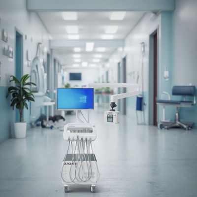 محطة عمل أسنان بيطرية متنقلة عربة علاج أسنان حيوانات أليفة محمولة عربة علاج أسنان 220 فولت مع كاميرا شفوية وحاسوب