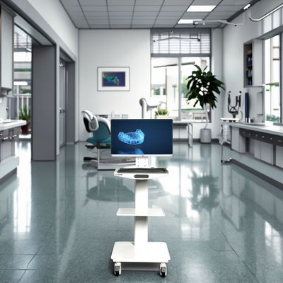 عربة أسنان متنقلة للحاسوب معدات مستشفى الأسنان عربة مستشفى متنقلة عربة متنقلة من الفولاذ المقاوم للصدأ مع فرامل