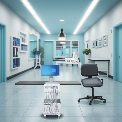 عربة علاج الأسنان من مصنع Anzhe، عربة أسنان متنقلة بقدرة 550 واط مع ضوء تشغيل LED، 220 فولت، عربة أسنان محمولة