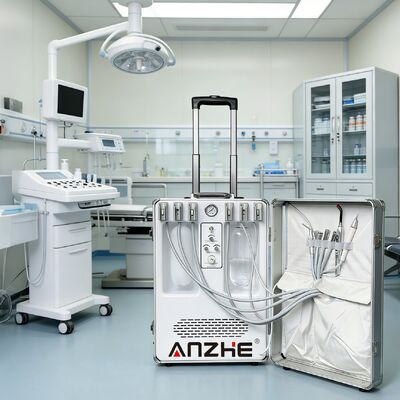 سعر جيد وحدة أسنان بيطرية محمولة معتمدة من CE، معدات عيادة أسنان متنقلة للحيوانات الأليفة مع مجموعة كاملة من وحدة توربينات الأسنان، ضاغط هواء الانترنت