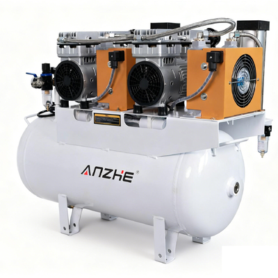 سعر جيد ضاغط هواء أسنان خال من الزيت الصامت مع مجفف الهواء 60L 1700W ضاغط أسنان منخفض الضوضاء ل 4 كراسي أسنان الانترنت