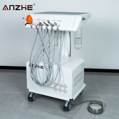 وحدة طب الأسنان المحمولة مع ضاغط الهواء المدمج مقياس الموجات فوق الصوتية LED العلاج الضوء عالية منخفضة السرعة قطعة يدية نقل العلاج الأسنان عربة عمل الأسنان المدمجة لعيادة الأسنان