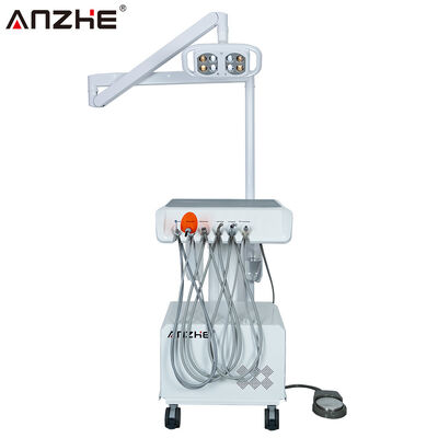 وحدة طب الأسنان المحمولة مع مصباح أسنان LED مدمج في ضاغط الهواء نظام امتصاص الموجات فوق الصوتية مقياس العلاج الضوء المعدات الأسنان المتنقلة لعيادات الأسنان