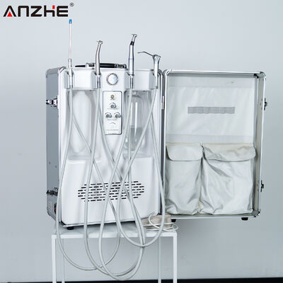 سعر جيد وحدة طب الأسنان المحمولة المحمولة مع 550W قوة 6L خزان الهواء الفولاذ المقاوم للصدأ و 38dB ضجيج منخفض لعيادات الأسنان متصل