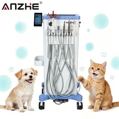 سعر جيد وحدة طب الأسنان البيطرية المتنقلة ANZHE بقدرة 550 واط، محطة عمل متكاملة لطب أسنان الحيوانات الأليفة الكل في واحد مع تشغيل فائق الهدوء 58 ديسيبل متصل