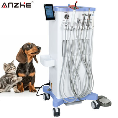 Mobile Veterinary Dental Unit with Electric Micromotor and Built-in Air Compressor Veterinary Dental Cart for Animal Clinics
